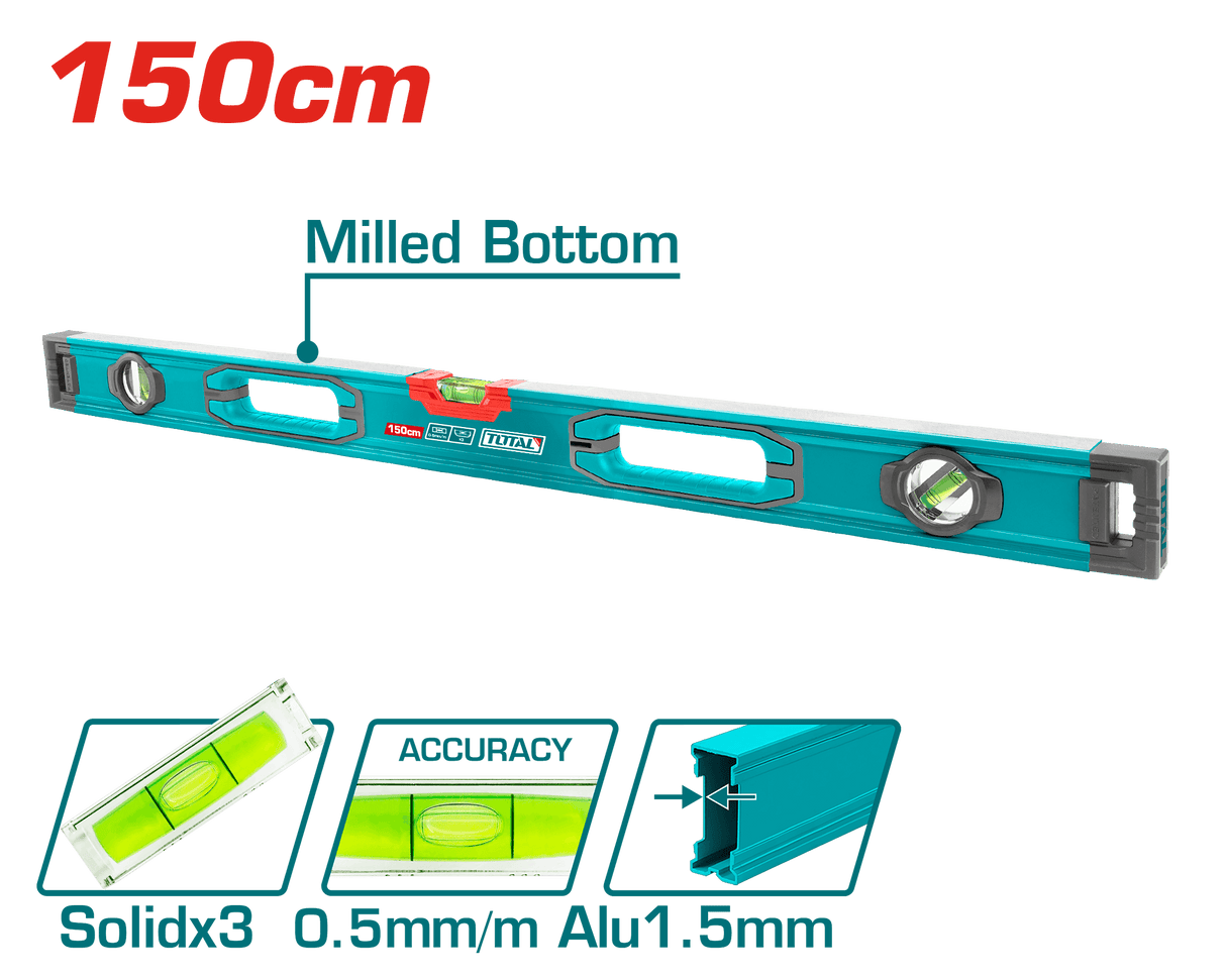 Nivela magnetica cu bula TOTAL 150CM - Precizie 0.5MM Industrial, 2, atomico.ro