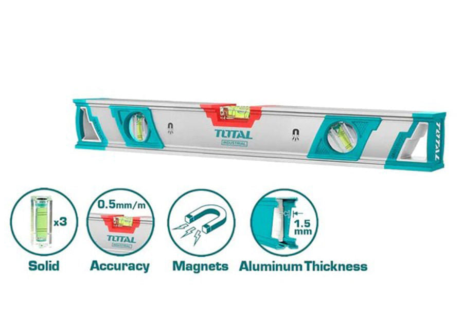 Nivela cu bula Total Industrial - 60cm - precizie 0.5mm, 1, atomico.ro