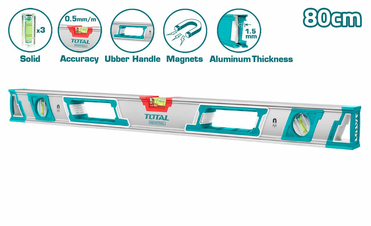 Nivela magnetica cu bula TOTAL - 80cm INDUSTRIAL, 2, atomico.ro