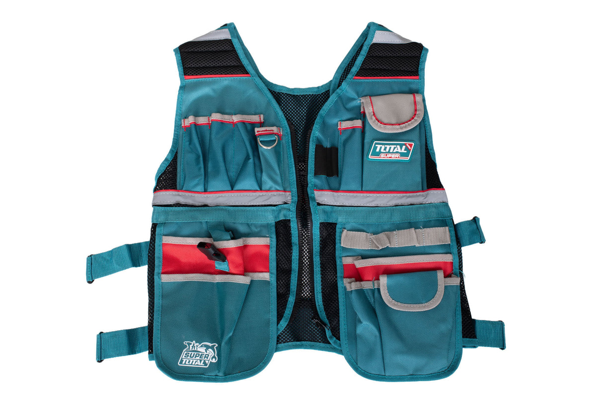 Set transport unelte TOTAL 5 piese rucsac, geanta, vesta, centura, suport bormasina, 3, atomico.ro