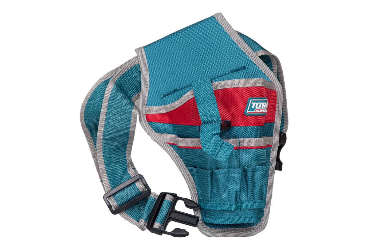 Set transport unelte TOTAL 5 piese rucsac, geanta, vesta, centura, suport bormasina, 6, atomico.ro