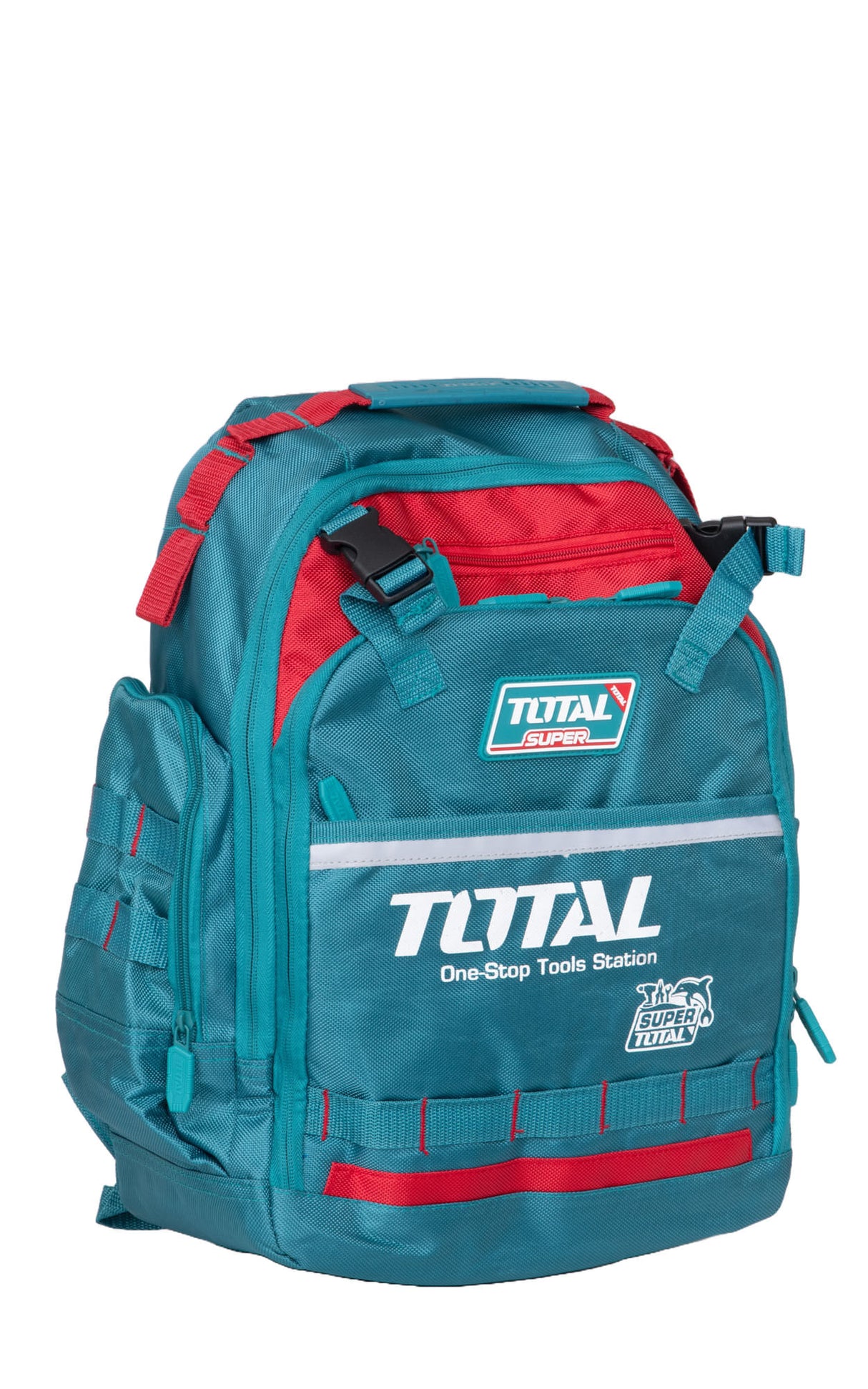 Set transport unelte TOTAL 5 piese rucsac, geanta, vesta, centura, suport bormasina, 7, atomico.ro