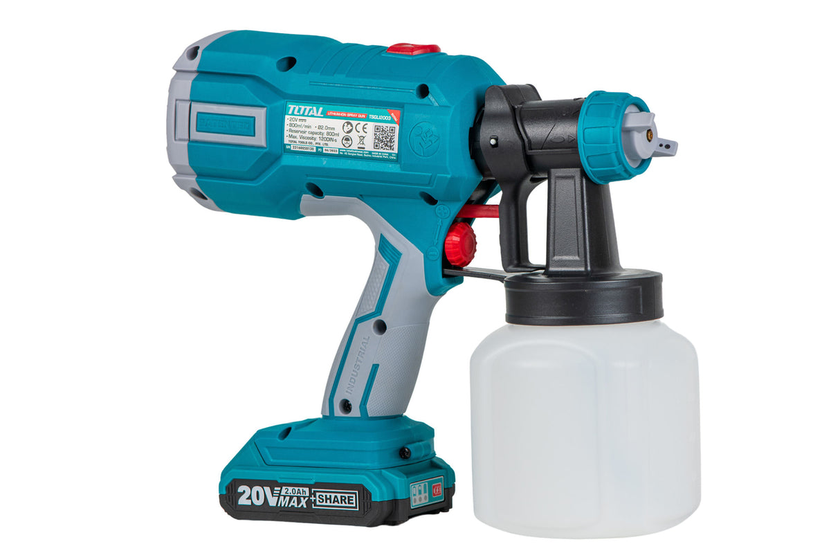 Set TOTAL pistol vopsit, pistol cuie, pensule, trafalet, incarcator si baterie 20V 2Ah, 3, atomico.ro
