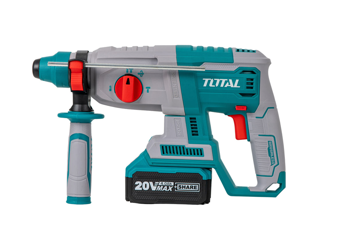 Ciocan rotopercutor TOTAL, 2.5J, 20V, LI-ION (INCLUDE ACUMULATOR SI INCARCATOR), 1, atomico.ro