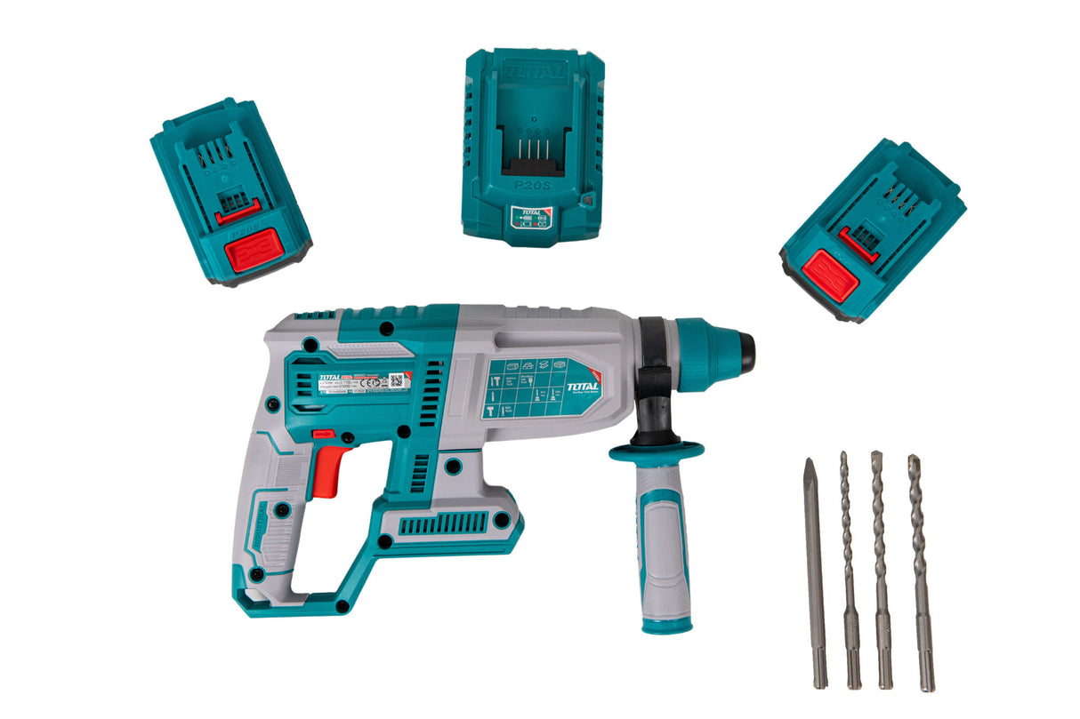 Ciocan rotopercutor TOTAL, 2.5J, 20V, LI-ION (INCLUDE ACUMULATOR SI INCARCATOR), 2, atomico.ro