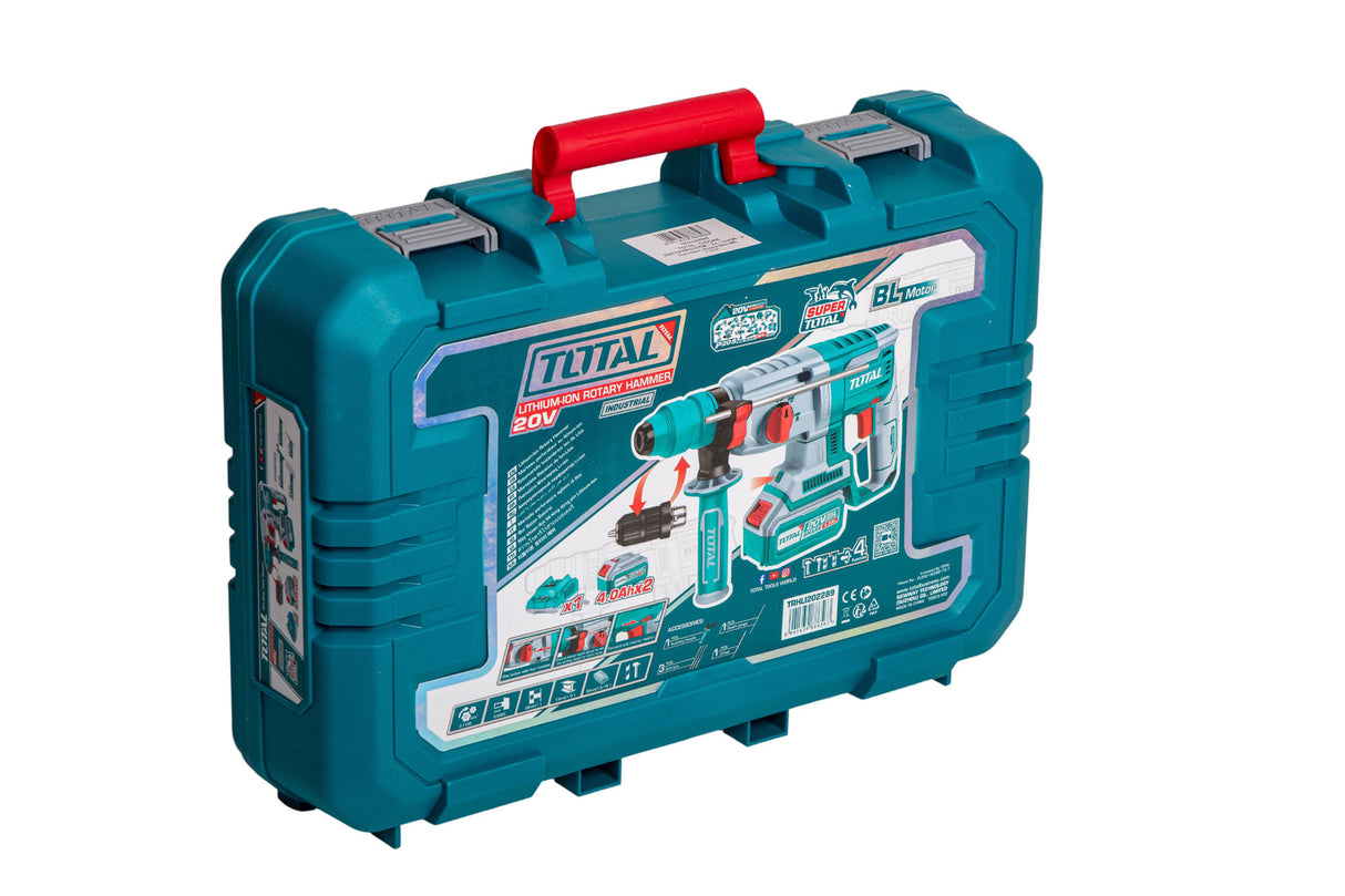 Ciocan rotopercutor pe acumulatori TOTAL, 2j, LI-ION, 20V, motor fara perii INDUSTRIAL, 4, atomico.ro