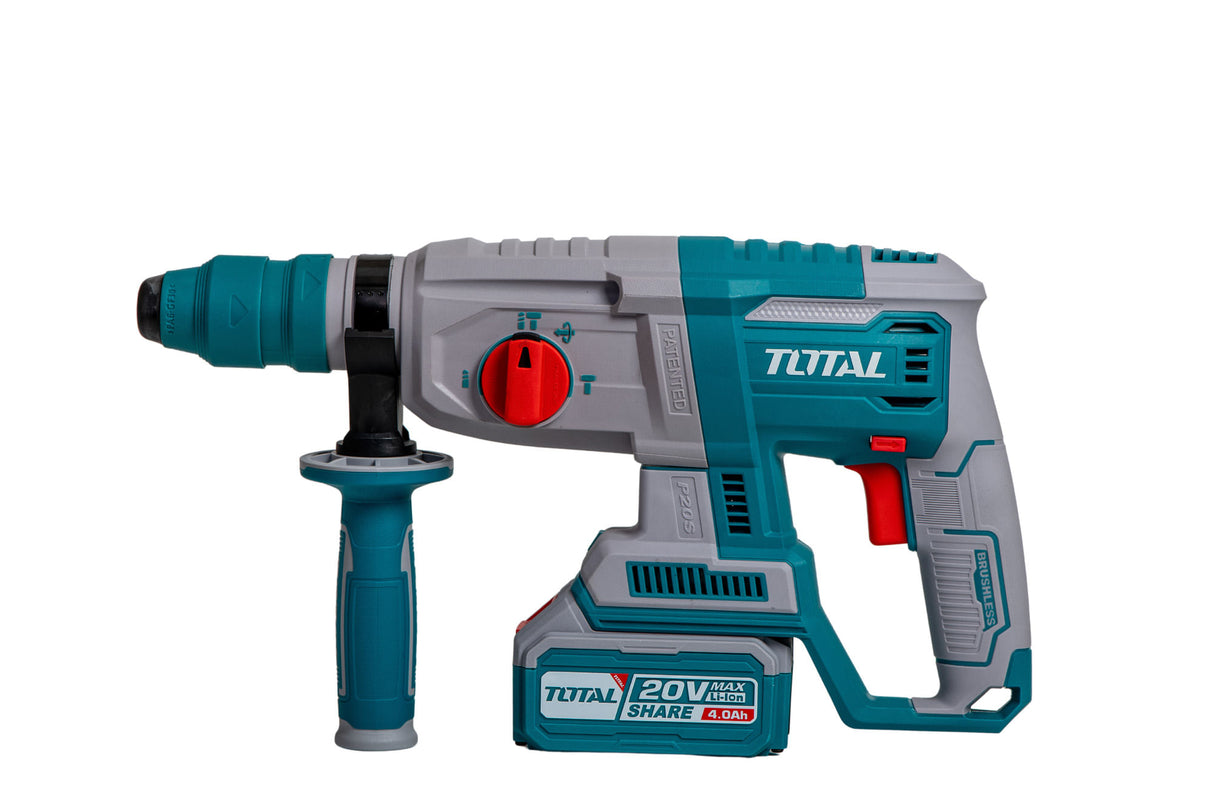 Ciocan rotopercutor pe acumulatori TOTAL, 2j, LI-ION, 20V, motor fara perii INDUSTRIAL, 1, atomico.ro