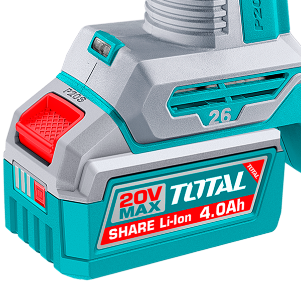 Ciocan rotopercutor TOTAL 20V brushless, 2.5J, SDS Plus, cu 2 acumulatori, incarcator si accesorii, 7, atomico.ro