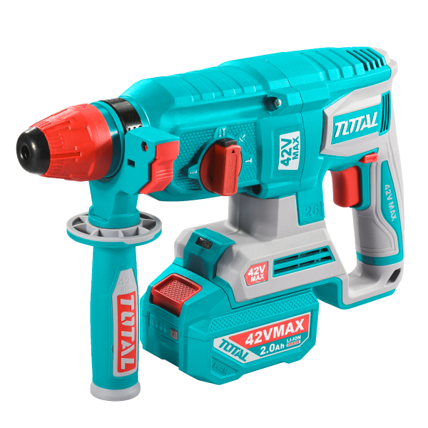 Ciocan rotopercutor TOTAL 42V, SDS Plus, 26 mm, 2.5 J, brushless (INCLUDE 2 ACUMULATORI, 1 INCARCATOR), 1, atomico.ro