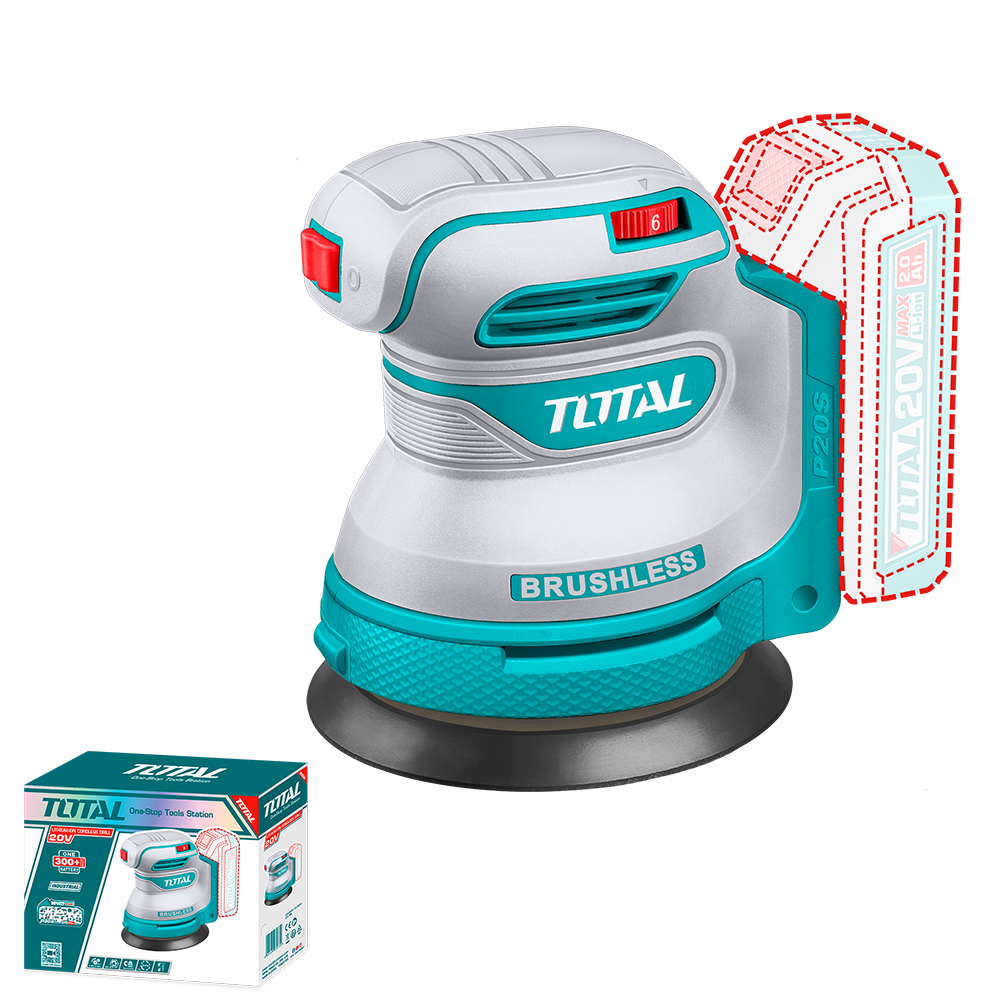 Masina de slefuit rotativa TOTAL, dimensiunea bazei 125mm, Li-Ion 20V, 1, atomico.ro
