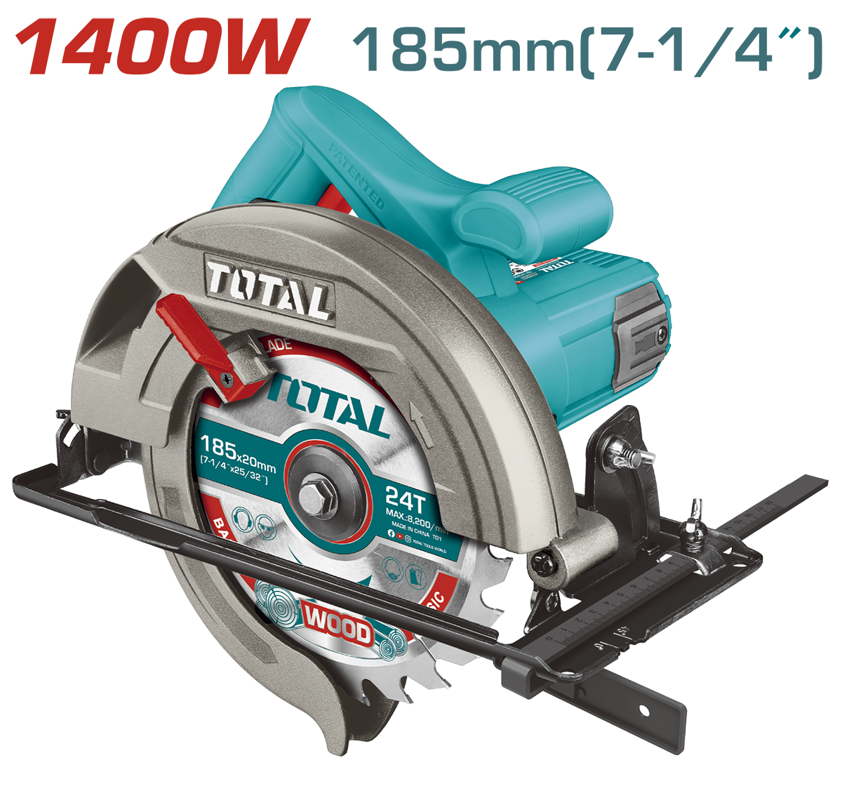 Fierastrau Circular TOTAL Industrial 1400 W, 185 mm, 4800 rpm, 2, atomico.ro