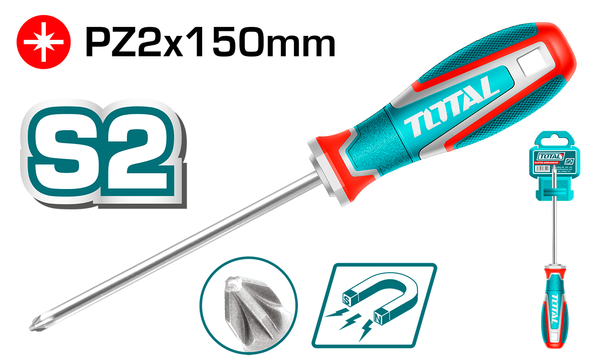 Surubelnita stea TOTAL PZ2 – lama 150 mm, S2, 6.0 mm, varf magnetic, 2, atomico.ro