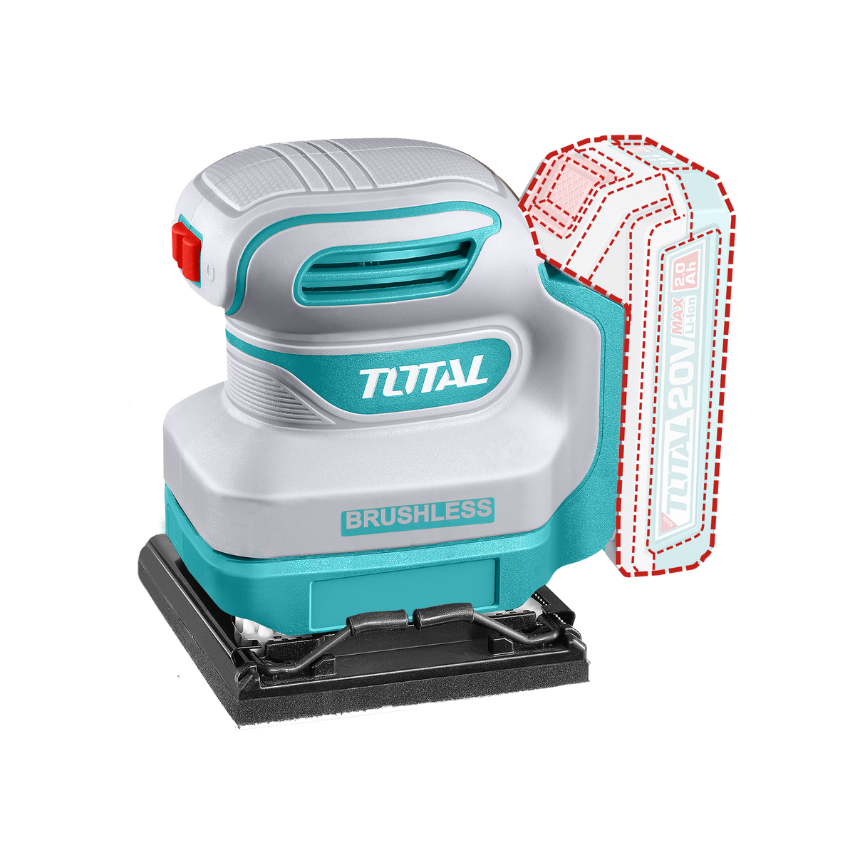 Masina de slefuit TOTAL 20V cu talpa patrata, 110x100 mm, 1, atomico.ro