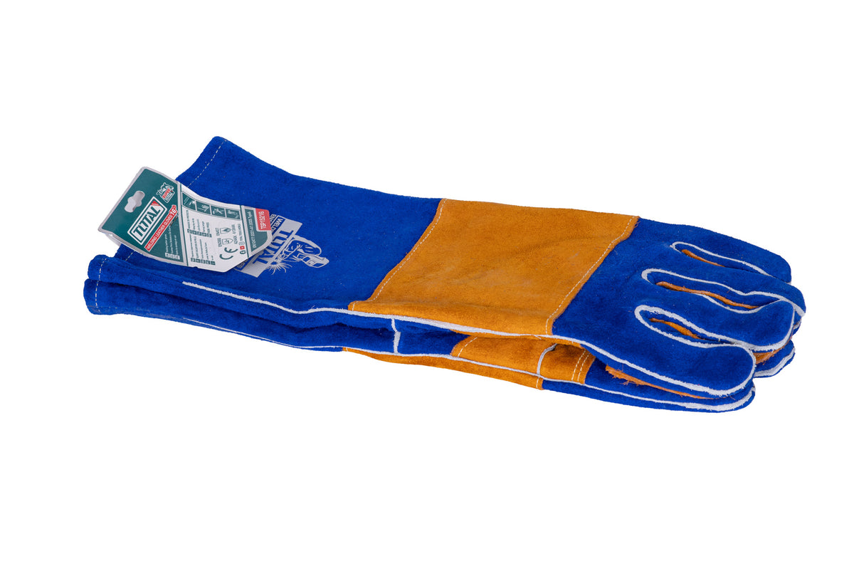 Manusi sudor TOTAL 16" – Piele groasa, rezistenta 350°C, cusaturi Kevlar, 2, atomico.ro