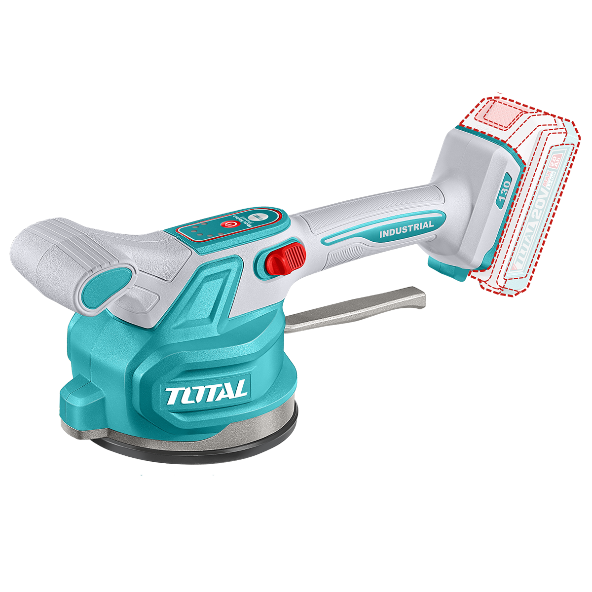 Vibrator cu ventuza pentru placi ceramice TOTAL – 20V (nu include baterie si incarcator), 1, atomico.ro