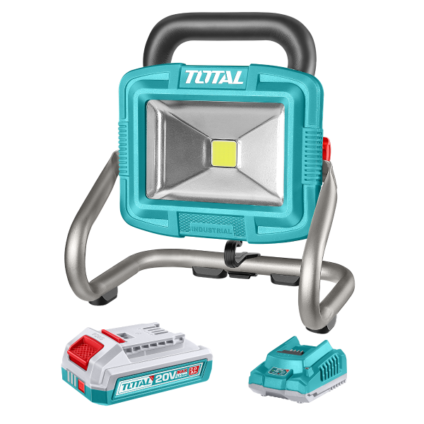 Lampa de lucru LED TOTAL 20V, 1800 lumeni, 20W, cu acumulator si incarcator, 2, atomico.ro
