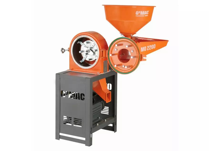 Moara profesionala pentru cereale OMAC MO 2200, 2200 W, 2800 rpm, 2 cuve, 250 kg/h, 10, atomico.ro