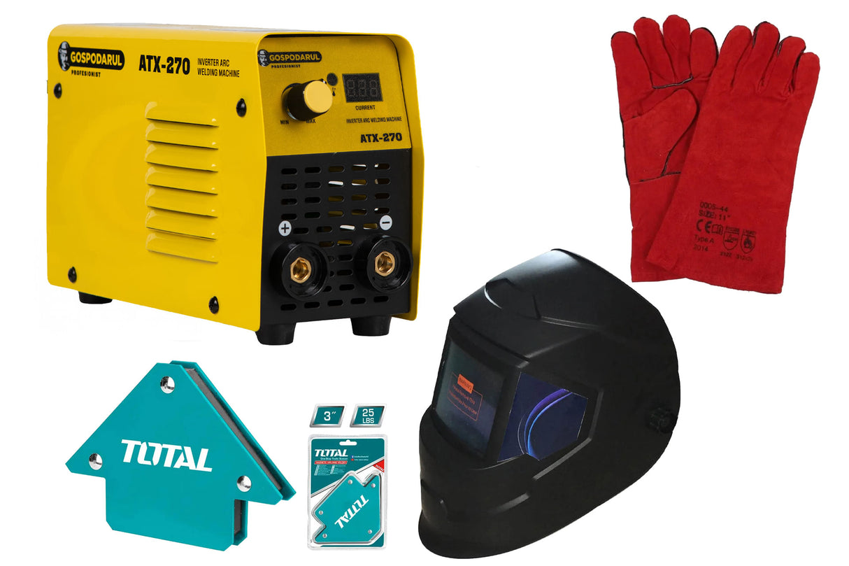 Aparat de sudura cu invertor Gospodarul Profesionist ATX270, 270Ah + Masca automata de sudura, manusi sudura, coltare magnetice sudura, 1, atomico.ro