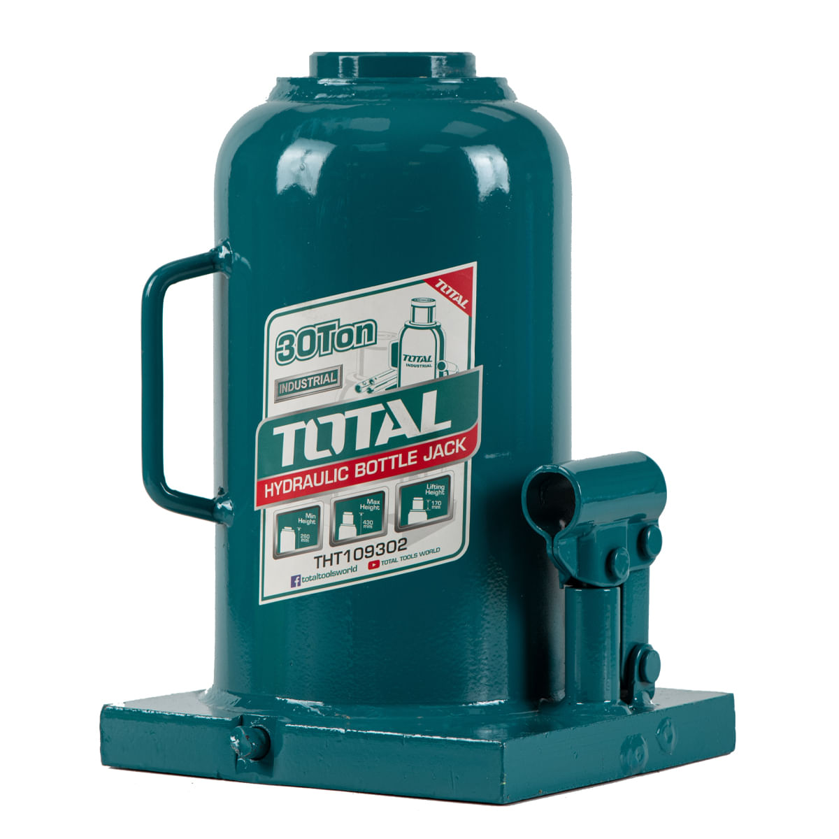 Cric hidraulic auto TOTAL Industrial - butelie - 30T, 2, atomico.ro