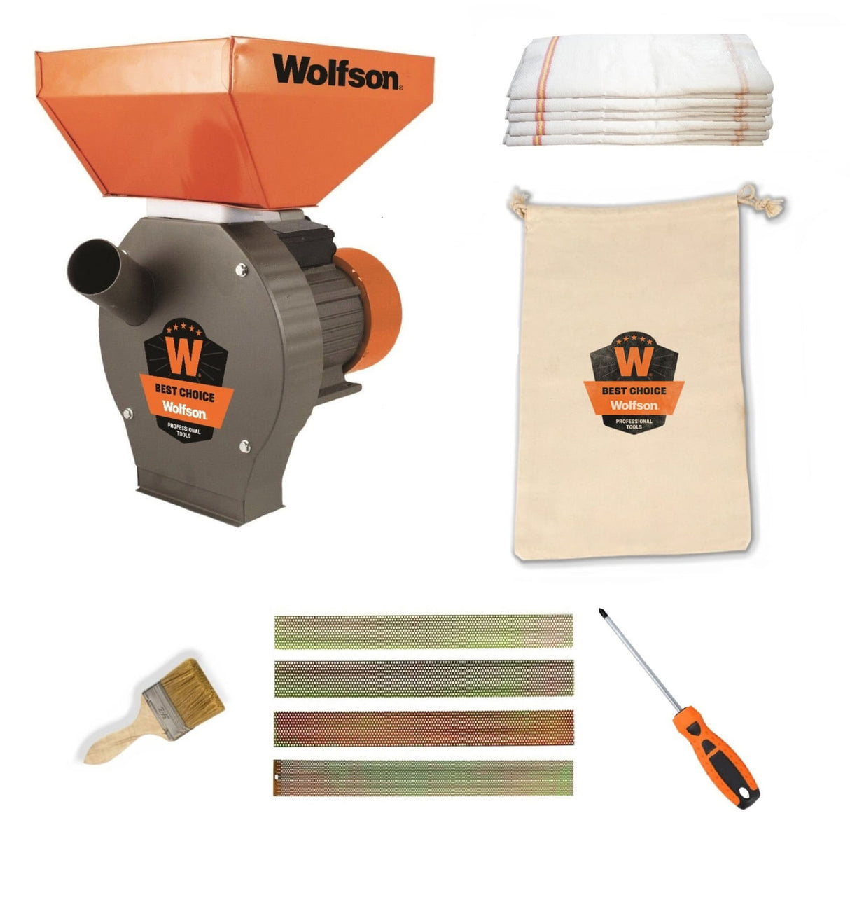 Moara pentru cereale WOLFSON - 2in1, 2700W, 100 CUPRU, 200kg/h - RESIGILAT, 1, atomico.ro