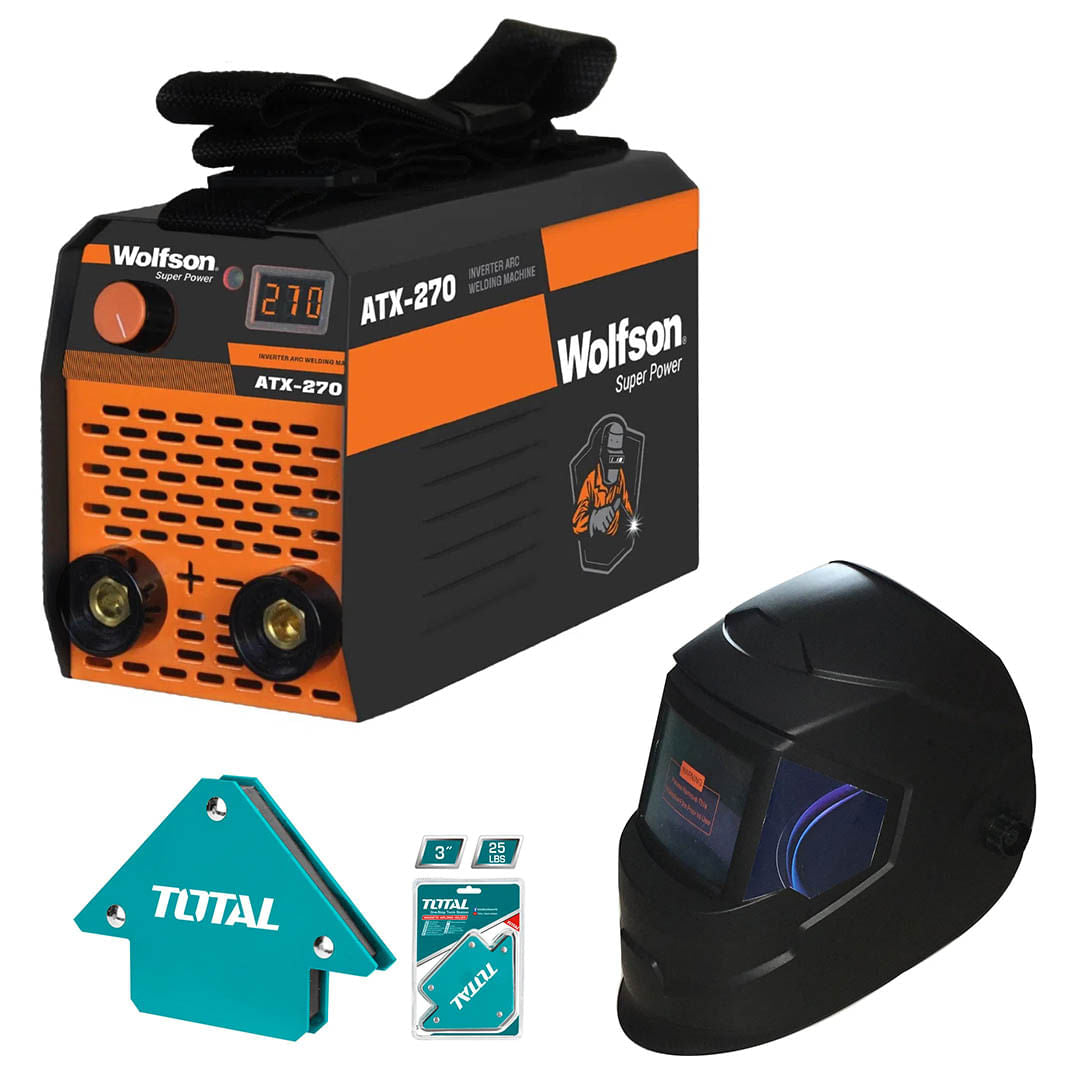 Aparat de sudura WOLFSON ATX-270, MMA 120A, Invertor tehnologie inalta + Masca de sudura automata, Coltare magnetice sudura, 1, atomico.ro