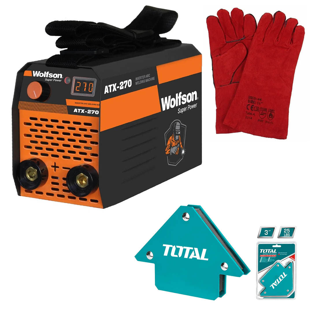 Aparat de sudura WOLFSON ATX-270, MMA 120A, Invertor tehnologie inalta + Manusi de sudura, Coltare magnetice sudura, 1, atomico.ro
