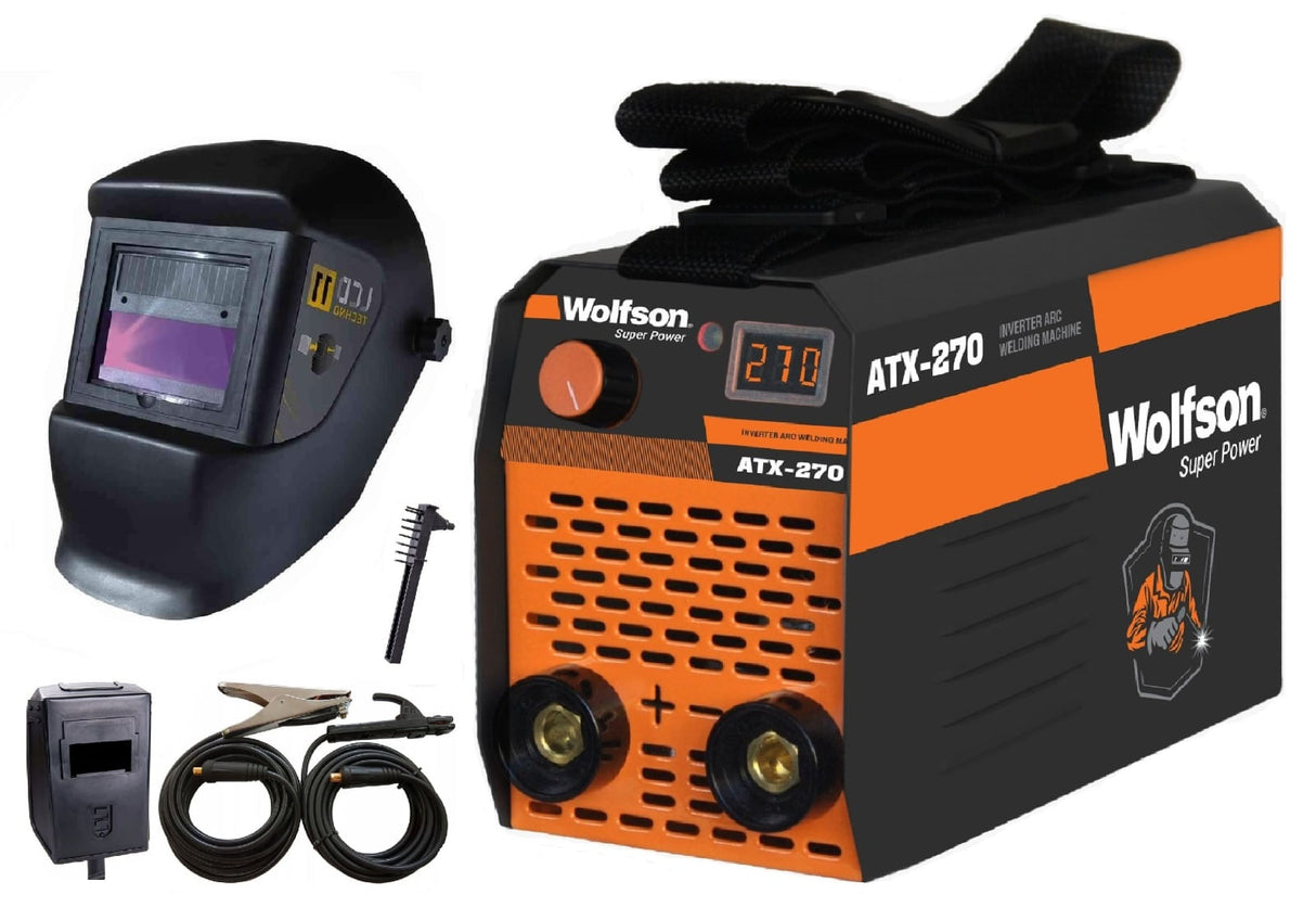 Aparat de sudura cu electrod WOLFSON ATX-270, MMA 120A + Masca de sudura automata, 1, atomico.ro
