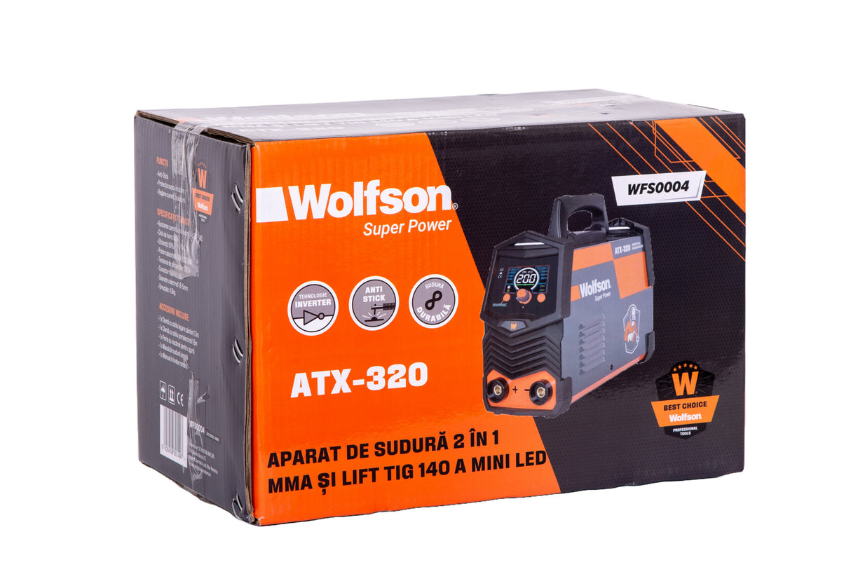 Aparat de sudura cu electrod WOLFSON ATX-320 cu Inverter 2 in 1 MMA si LIFT-TIG, 9, atomico.ro