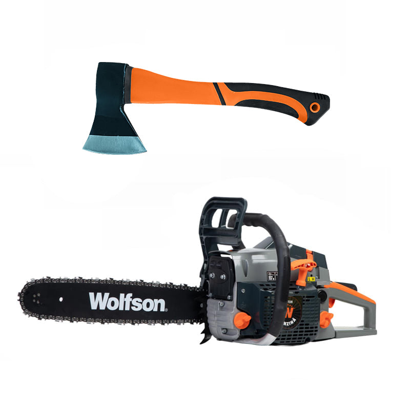 Drujba pe benzina WOLFSON STX-580, 2.6CP, 52CC, 2 lame + 2 lanturi + toporisca fibra Wolfson, 1, atomico.ro