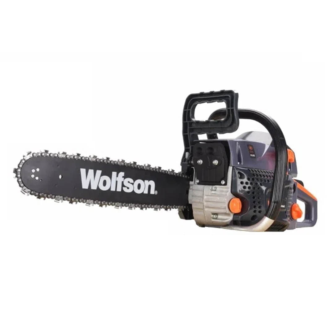 Drujba pe benzina WOLFSON STX-580, 2.6CP, 52CC, 2 lame + 2 lanturi + ulei amestec 0.5L, toporisca fibra Wolfson, 2, atomico.ro