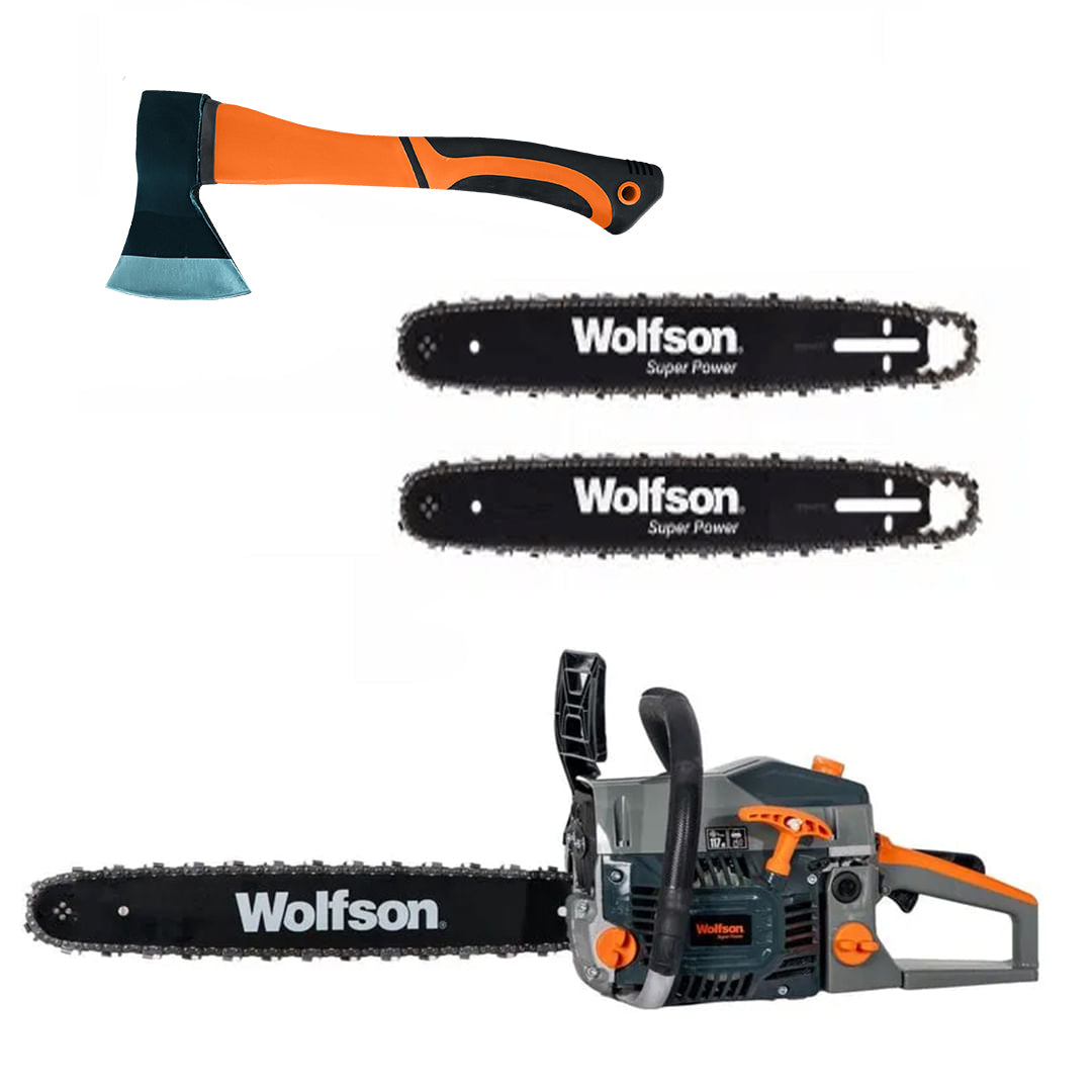 Drujba pe benzina WOLFSON STX-620, 3.5CP, 58CC, 2 lame, 2 lanturi + toporisca fibra Wolfson, 1, atomico.ro