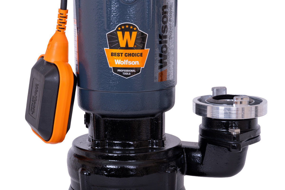 Pompa submersibila apa murdara cu tocator Wolfson TP-3300T, 1500W, 2", 10000 l/h + furtun PVC panzat tip pompieri 2" 20m, 50mm, cuple incluse, 3, atomico.ro
