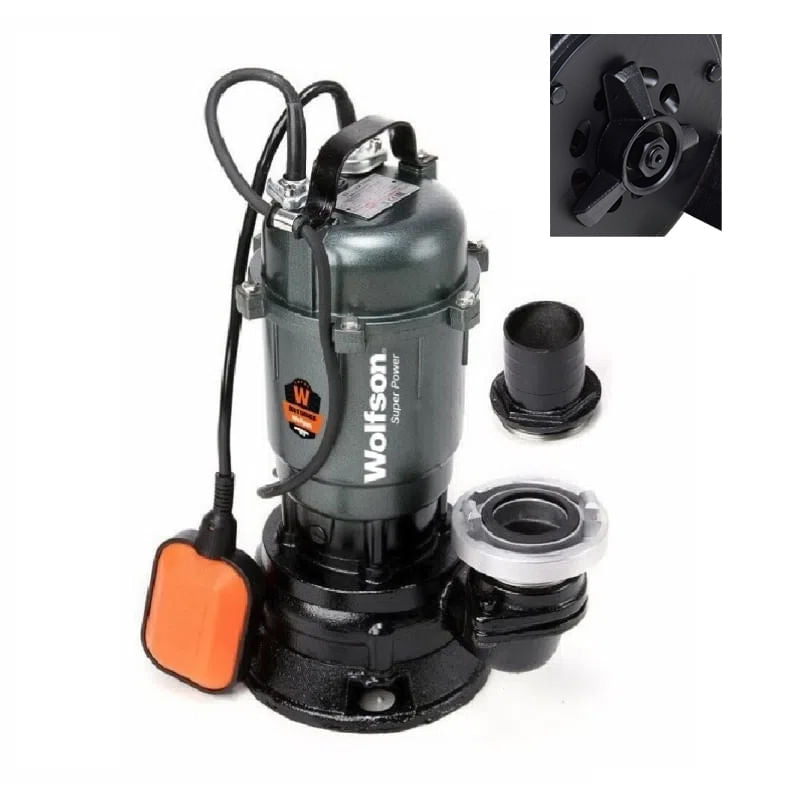 Pompa submersibila apa murdara cu TOCATOR si flotor WOLFSON TP-3300T, 1500W , 10000 l/h, fonta, 9, atomico.ro