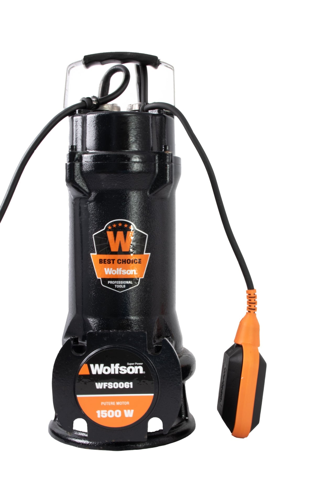 Pompa submersibila profesionala cu tocator Wolfson pentru apa murdara PWT-7500-F, 1500W, debit max 18000l/h - 2 toli, 1, atomico.ro