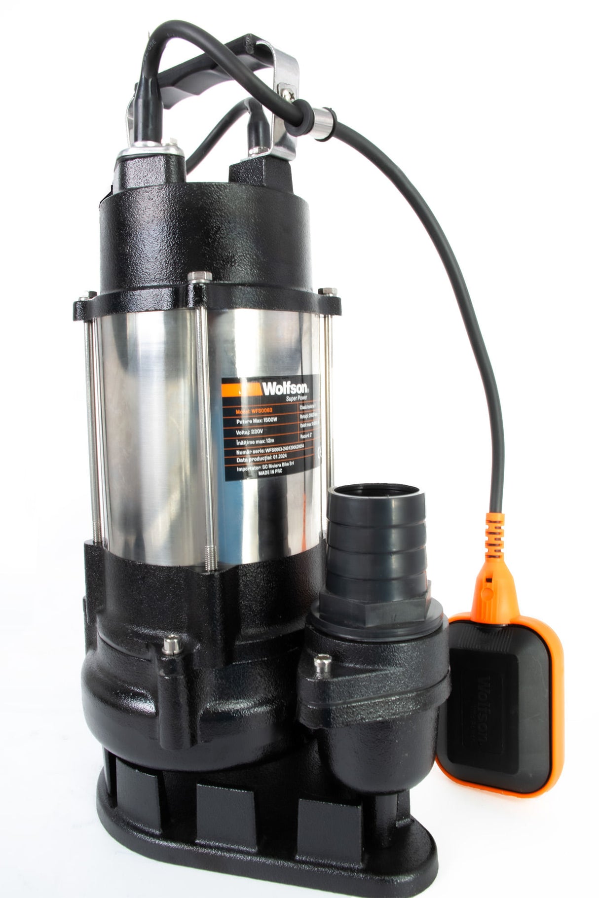 Pompa submersibila apa murdara Wolfson DW-7500-F, 1500W, debit maxim 10000 l/h - Resigilat, 3, atomico.ro