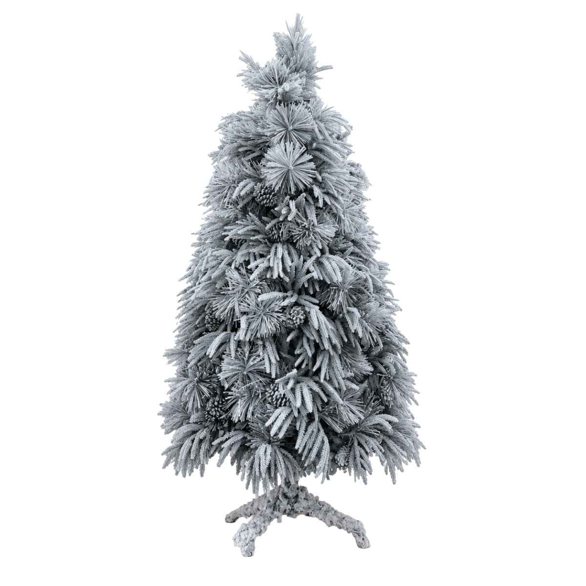 WOLFSON - BRAD ARTIFICIAL DE CRACIUN, PERLA LUX, ASPECT NINS, VERDE+ALB, 225CM, SUPORT METALIC, 1, atomico.ro