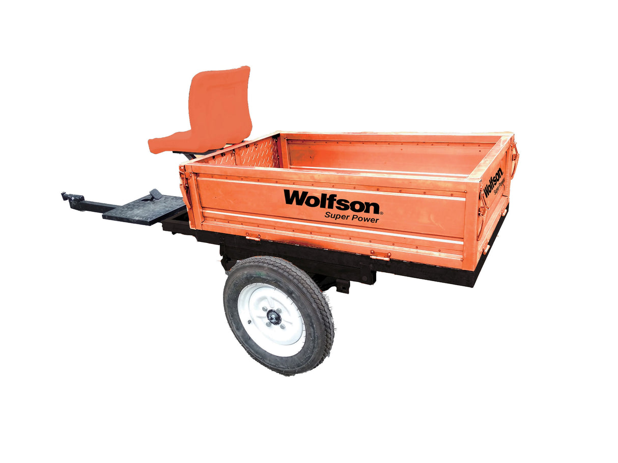 Remorca motocultor Wolfson, capacitate 500Kg, cuva basculabila 125x80x30 cm, 4, atomico.ro