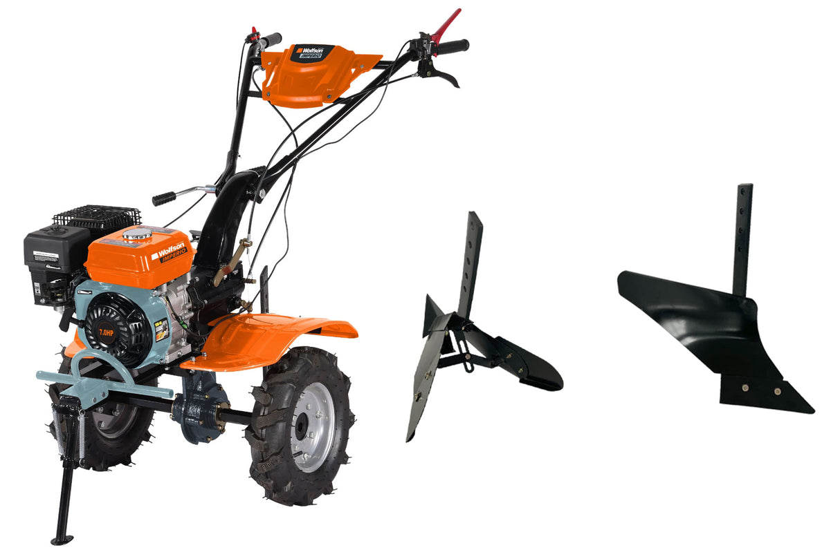 Motocultor pe benzina Wolfson Imperio, 8CP, 212cc, cu plug, rarita, roti de transport 4,00X8, 1, atomico.ro