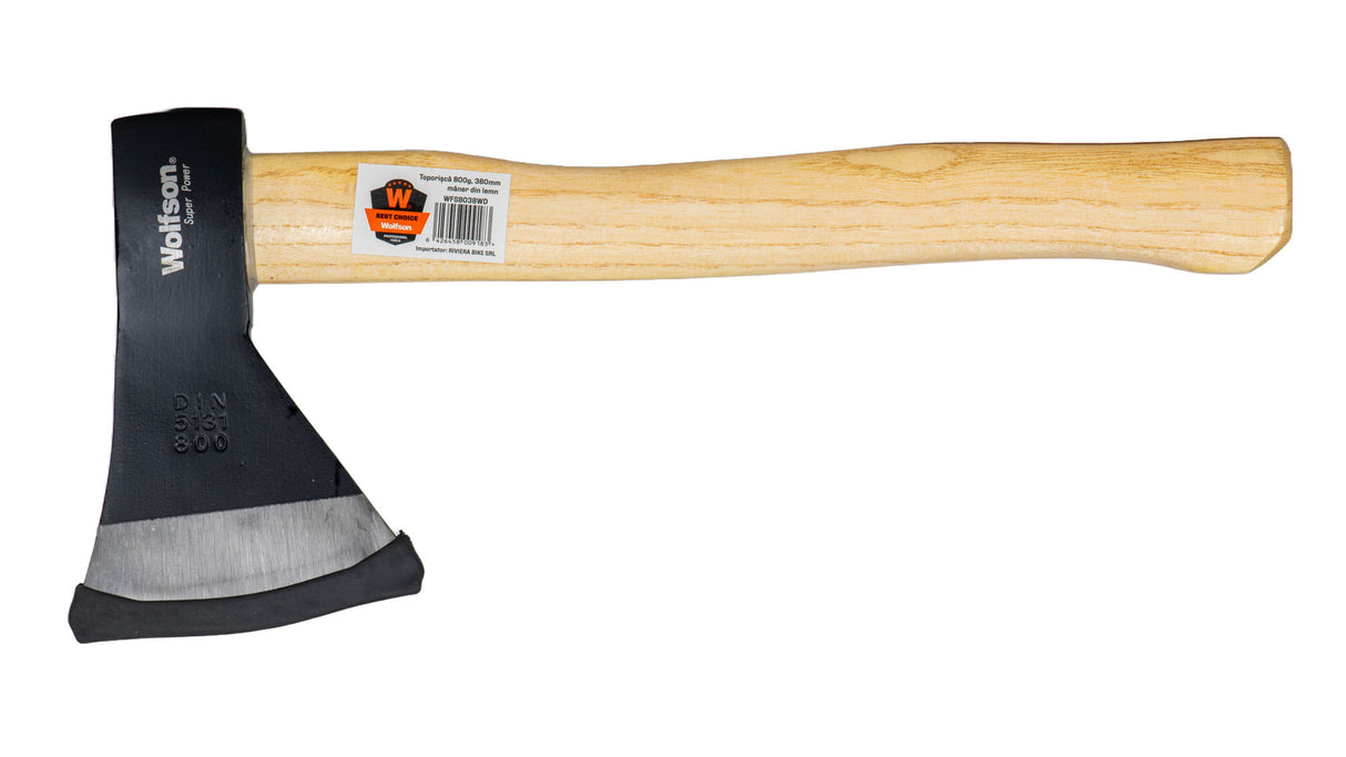 Toporisca Wolfson 800g, 380mm cu maner din lemn, 2, atomico.ro