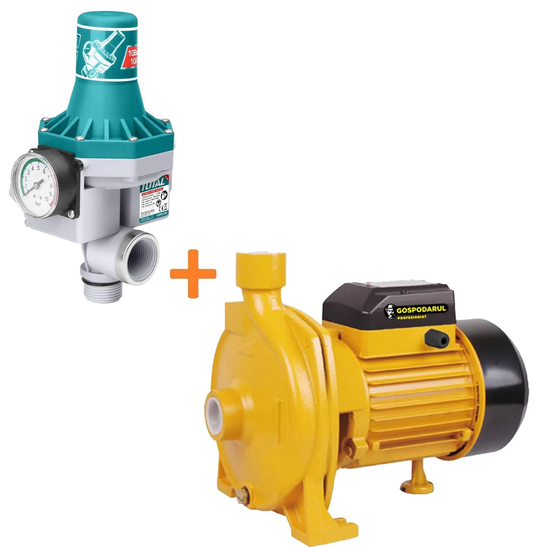 Pompa de suprafata apa curata Gospodarul Profesionist CPM-158 - 750W, 6600 l/h cu presostat automat Total, 1, atomico.ro