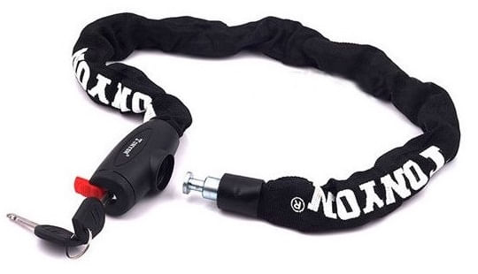 Antifurt cu cheie, lant din otel cu manson textil, 6 mm x 90 cm, 2, atomico.ro