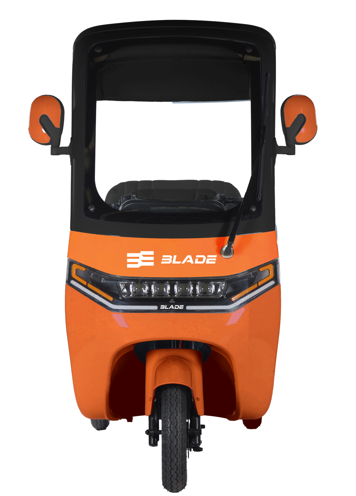 Triciclu electric pentru 2 persoane BLADE CAB X3, 1200W, 25 km/h, autonomie pana la 70 km, baterie 72V 20Ah, cu acoperis, Portocaliu/Negru, 2, atomico.ro