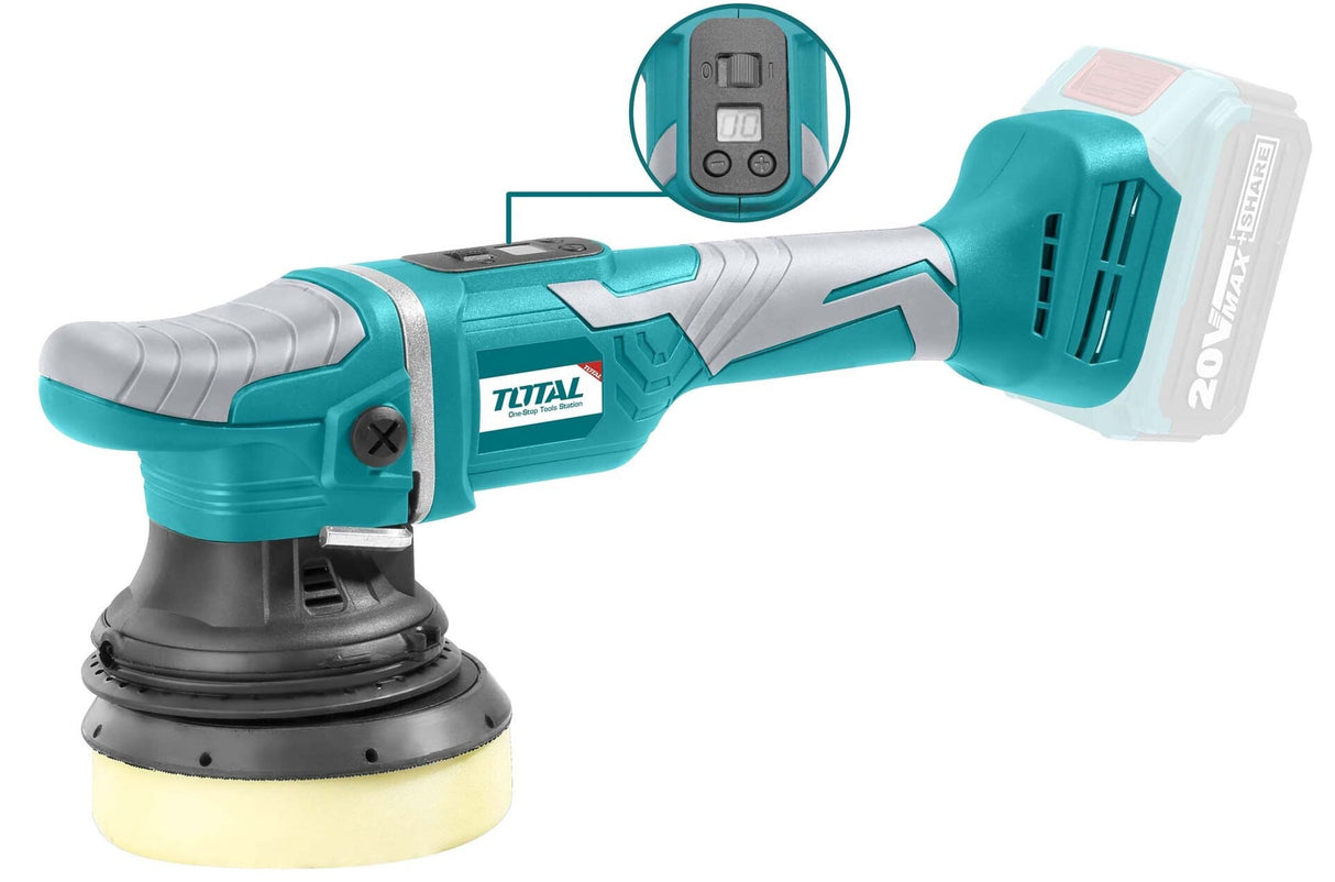 Polizor pentru polisat Total, 20V - 125mm, reglaj electronic al turatieiNU INCLUDE ACUMULATORI, 1, atomico.ro