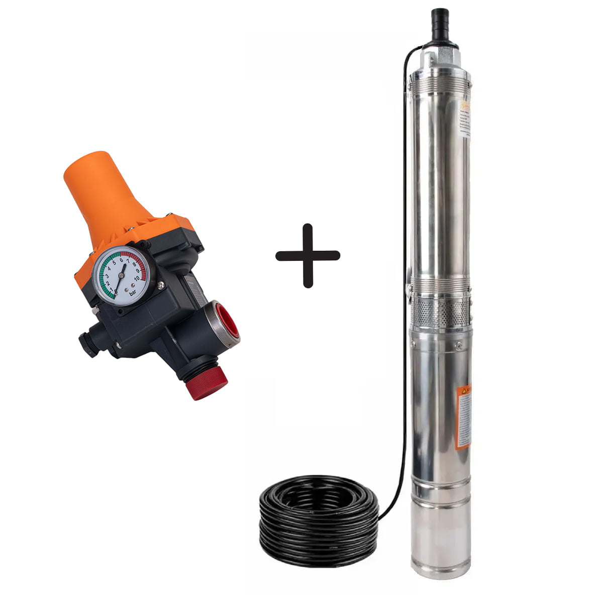 Pompa submersibila apa curata KAMRAD PM-1500-8, 1500W, 5200L/h, 1 tol + Presostat automat Wolfson, 1, atomico.ro