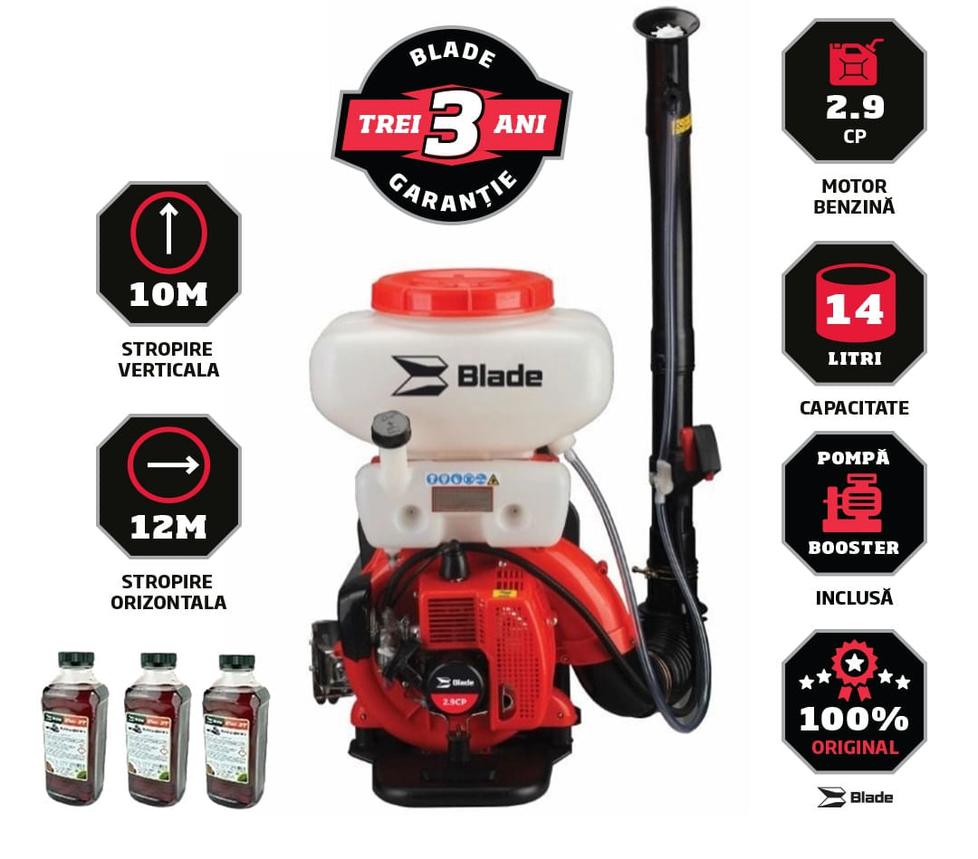 Atomizor BLADE GS-14L, pompa booster - 2.9 CP, motor 2T, 14L, 5, atomico.ro