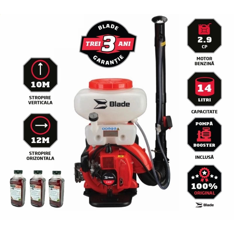 Atomizor BLADE GS-14L, pompa booster - 2.9 CP, motor 2T, 14L + 3 ulei 0.5L, 3, atomico.ro