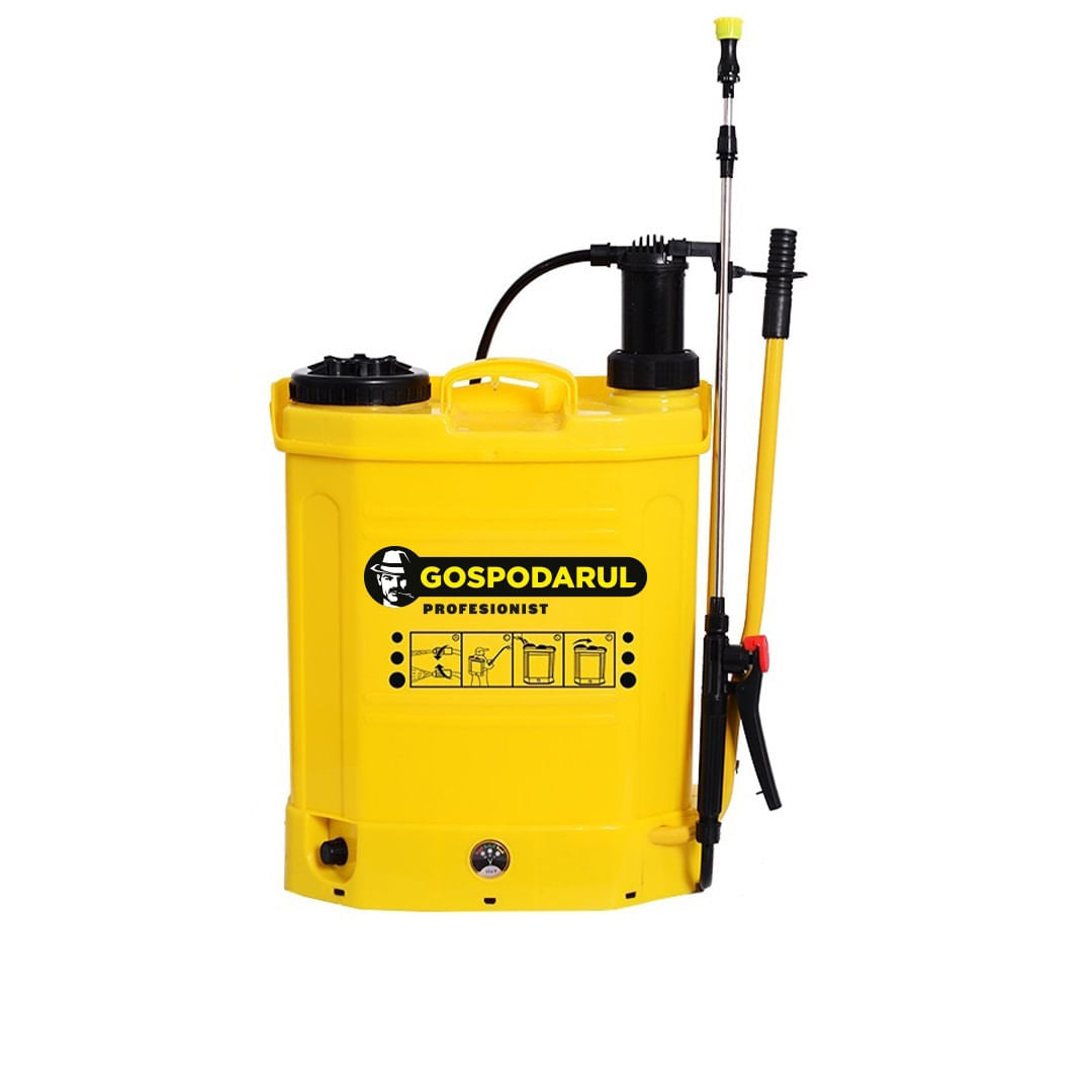 Pompa de stropit Gospodarul Profesionist 16L - 2 in 1 cu baterie + actionare manuala, 3 duze incluse, 3, atomico.ro