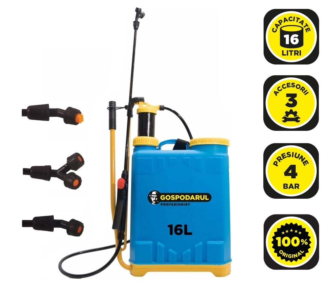 Pompa de stropit Gospodarul Profesionist - 16L, 4 bar, 3 duze incluse, 4, atomico.ro