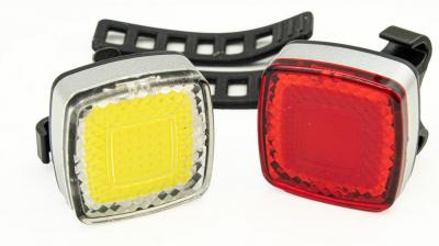 Set lumini bicicleta COB (reincarcabil USB) + Ham reflectorizant, 2, atomico.ro