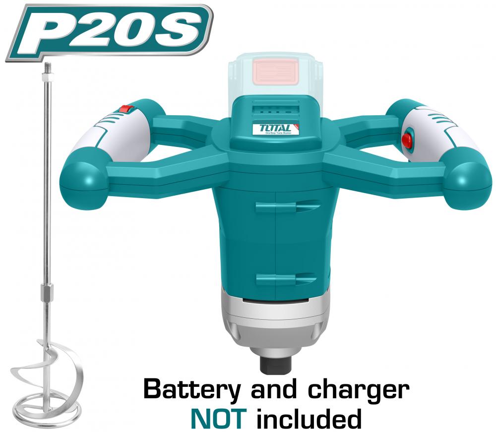Mixer mortar TOTAL M1414 - Li-Ion - 20V, NU include acumulator si incarcator, 1, atomico.ro